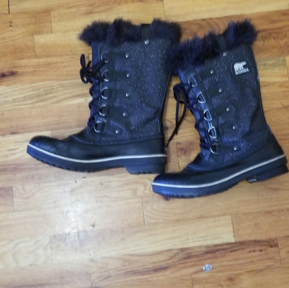 Black Glitter Sorel Tofino Lux Waterproof Size 10.5 - Picture 9 of 9